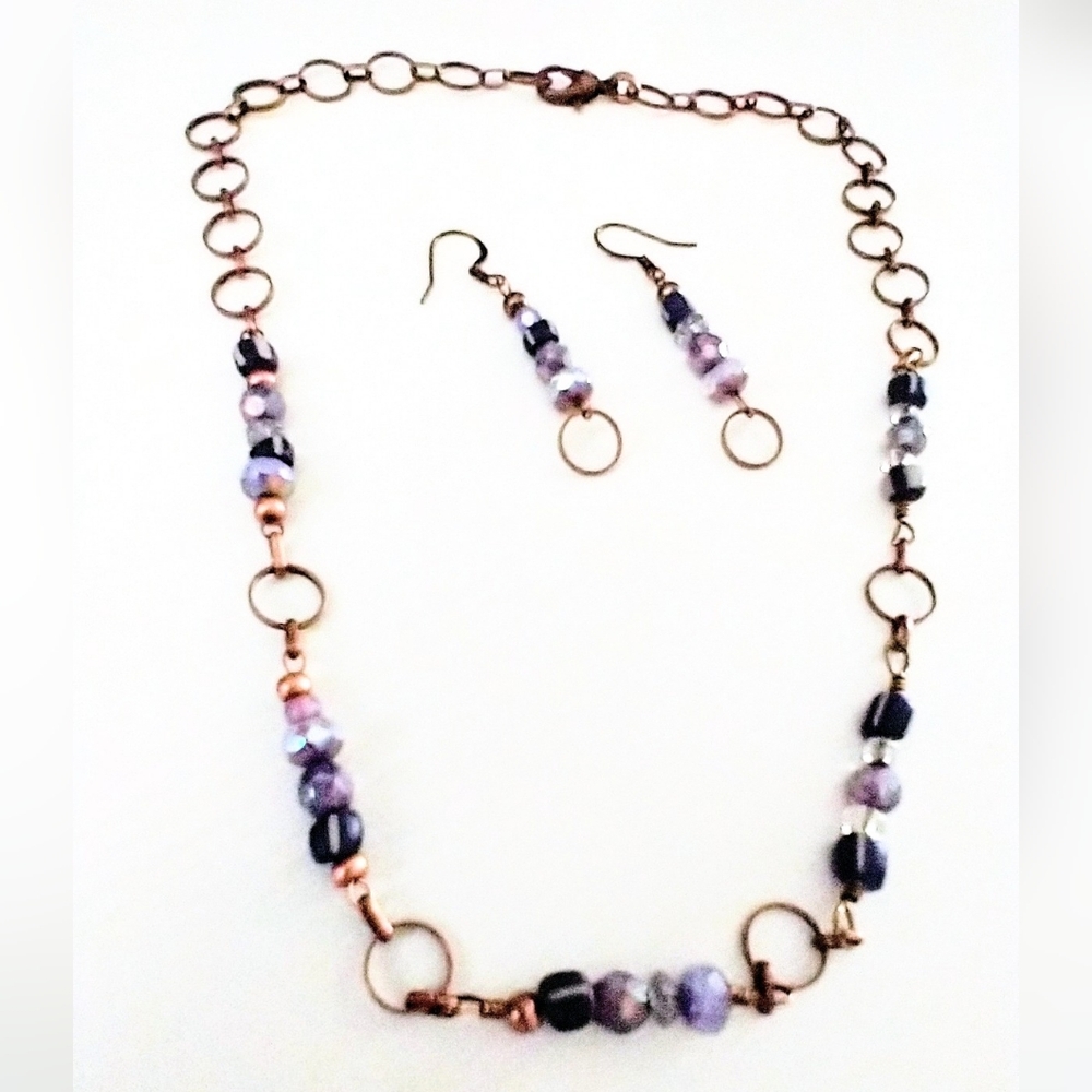 Elegant Purple and Gold Jewelry Set